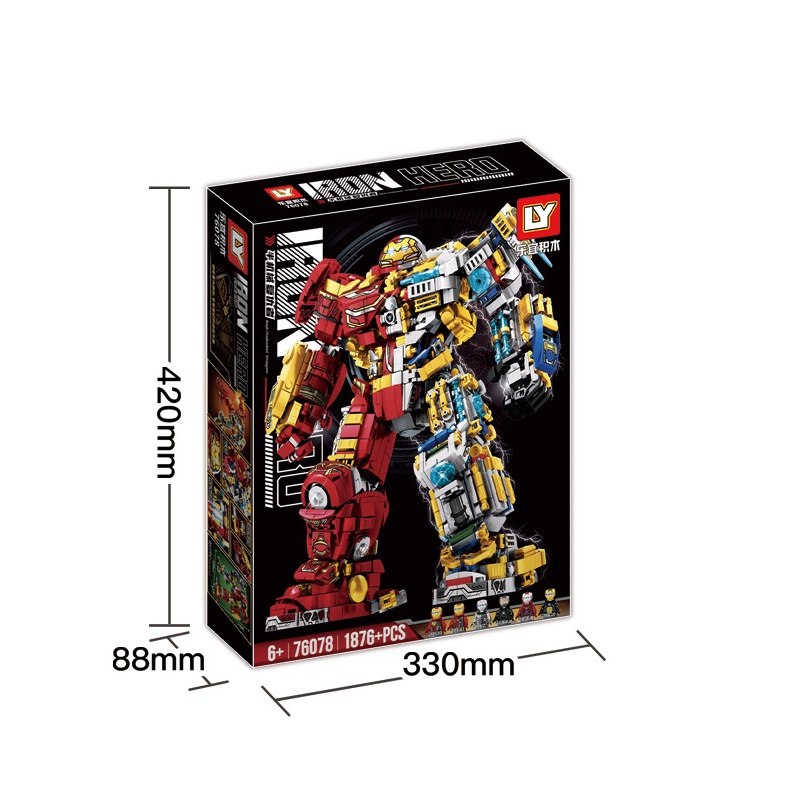 Đồ chơi Lắp ráp Cấu trúc Hulkbuster, LY76078 Marvel Heroes, Xếp hình thông minh, Mô hình siêu anh hùng