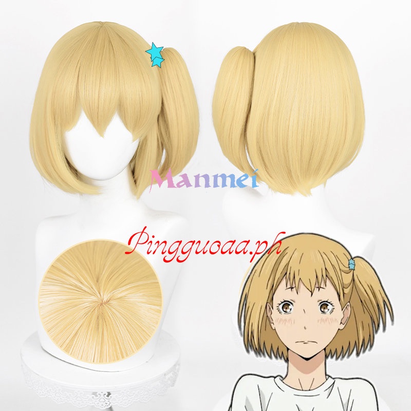 Nhân Vật Anime Haikyuu!!! Bộ Tóc Giả Ngắn 30cm Màu Vàng Đồng Bằng Sợi Tổng Hợp Chịu Nhiệt Hóa Trang Nhân Vật Yachi Hitoka Dễ Thương
