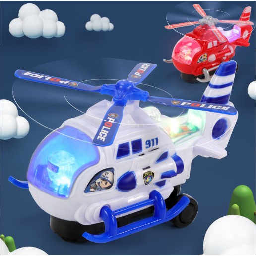 Máy bay trực thăng cảnh sát có nhạc và đèn cho bé