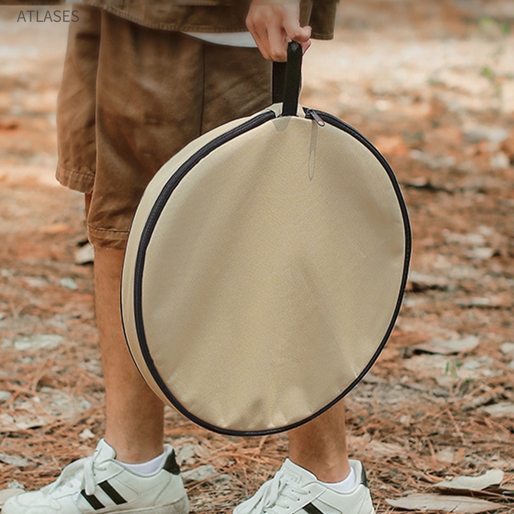 Bàn Gấp Tròn Màu Đen Hợp Kim Nhôm Có Thể Nâng Siêu Nhẹ Cắm Trại Cho Du Lịch Dã Ngoại Ngoài Trời   Atlases~