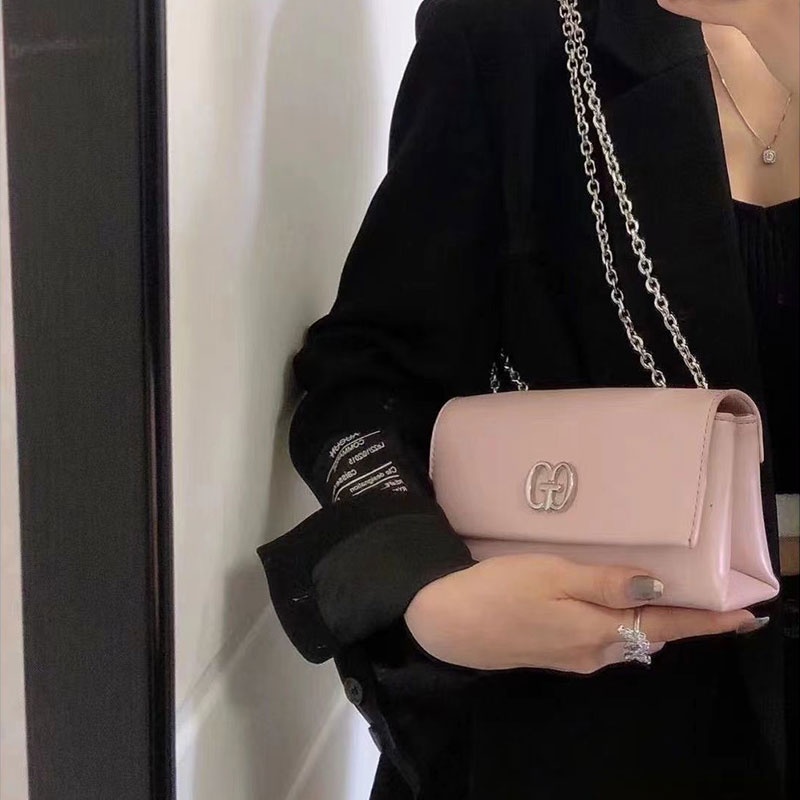 Mischa Túi Xách Da PU Màu Trơn Phối Dây Xích Dễ Phối Đồ Thời Trang Cao Cấp