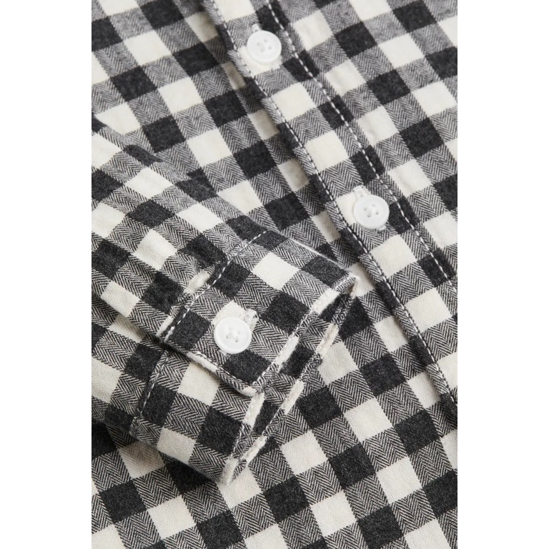 Áo somi caro xanh đỏ HM H&M_hàng chính hãng authentic