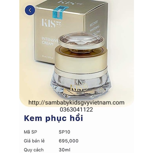 Kem Dưỡng Phục Hồi Sau Tái Sinh Kis22 30ml
