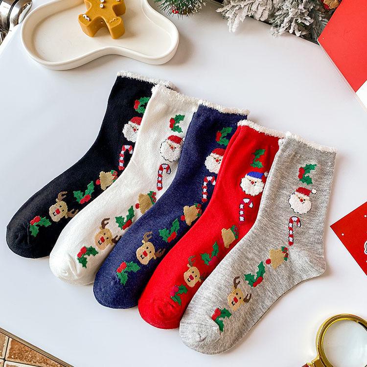 Tất vớ cổ cao unisex giáng sinh noel chất liệu cotton - SONO118