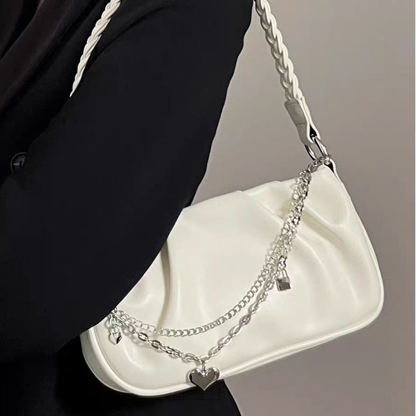 MISCHA Túi Xách Đeo Vai Da Mềm Họa Tiết Đám Mây Xếp Ly Cỡ Nhỏ Thời Trang Cho Nữ