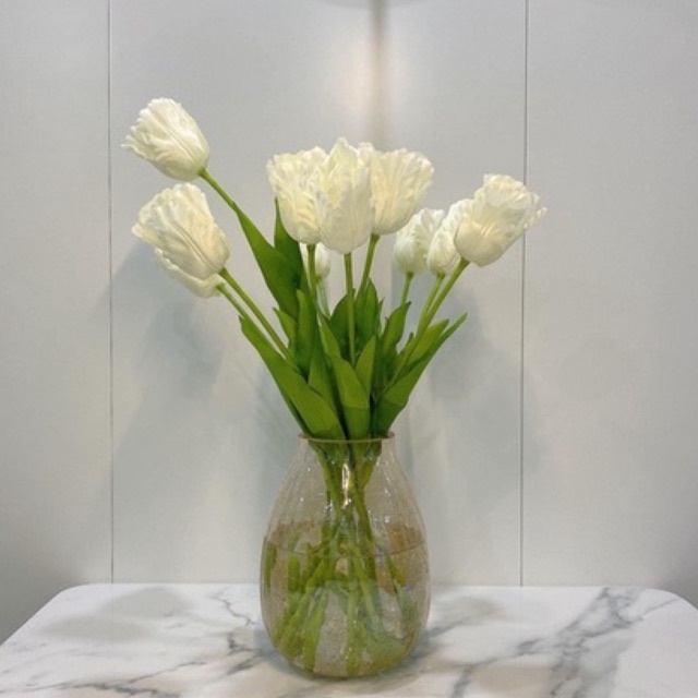 Hoa tulip xoăn cỡ đại cành 1 bông Phanlee trang trí nhà cửa