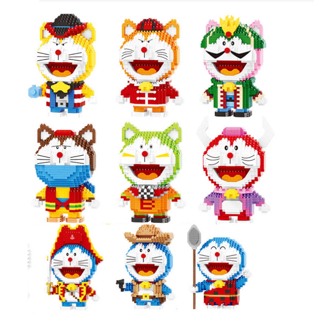 Bộ Đồ Chơi Lắp Ráp Lego Mini Hình Đội Quân Mèo Máy Doraemon Đáng Yêu