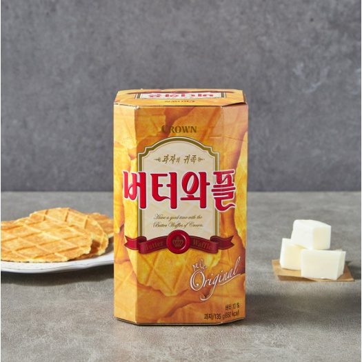 CROWN) Bánh Waffle Bơ Quế 135G - 크라운) 버터와플 135G