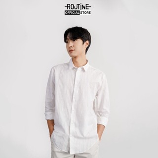 Áo sơ mi nam tay dài kẻ sọc form regular - routine 10s21shl014