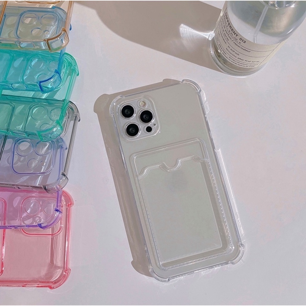 Ốp Điện Thoại TPU Mềm Trong Suốt Chống Sốc Dạng Ví Đựng Thẻ Cho IPhone 14 13 12 11 Pro Max XS XR 8 7 Plus SE