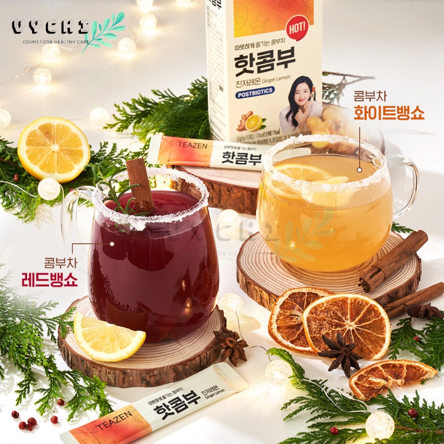 Trà Teazen Kombucha chanh gừng nhập khẩu Hàn Quốc