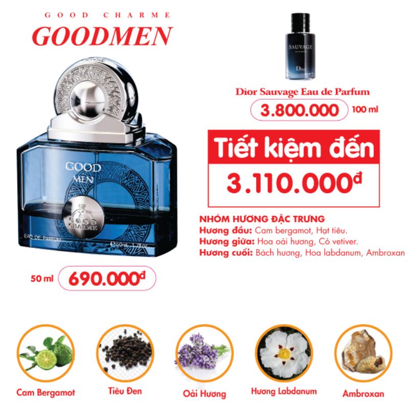 Nước Hoa Nam GoodMen Xanh 10ml