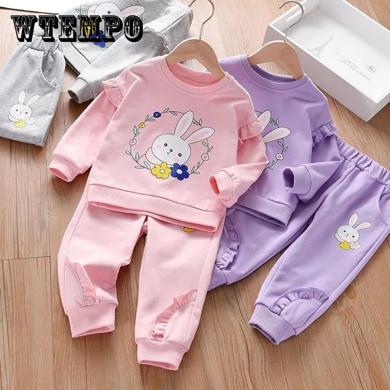 🔥🔥 FLASH SALE 🔥🔥 - Bộ quần áo trẻ em dài tay thu đông - cotton nỉ bông giữ ấm - hình thỏ dễ thương - XG062