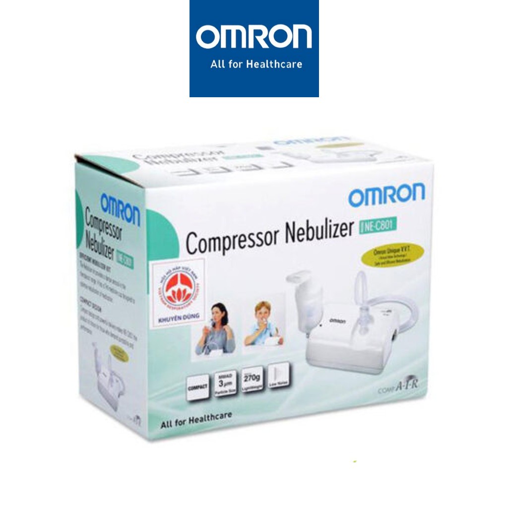 Máy xông mũi họng, khí dung OMRON NE-C801 cho trẻ em và người lớn bảo hành 2 năm chính hãng