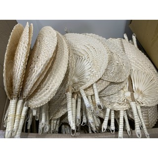 10 Quạt lá đề Quạt tay Quạt sự kiện Raffia fan for wedding decoration