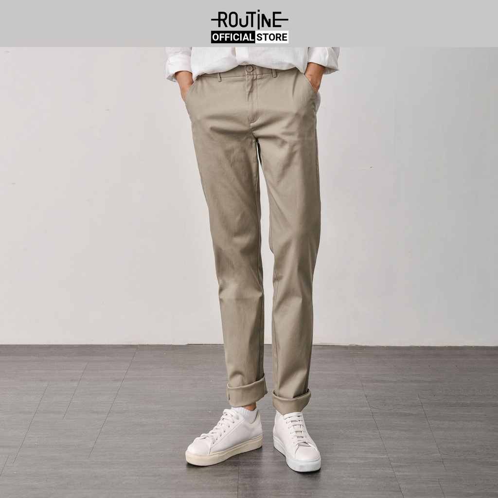Quần Kaki Nam Trơn Cotton . Form Fitted - Routine 10S21PCA001C