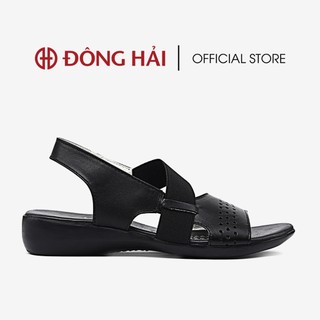 Sandal nữ Đông Hải da bò cao cấp quai ngang cách điệu trẻ trung 3cm - S5683