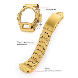 Dây Đeo Inox Cho Đồng Hồ Casio G-Shock DW-6900 DW-6900SLG-1 DW-6900SN-1 DW-6900LS-2