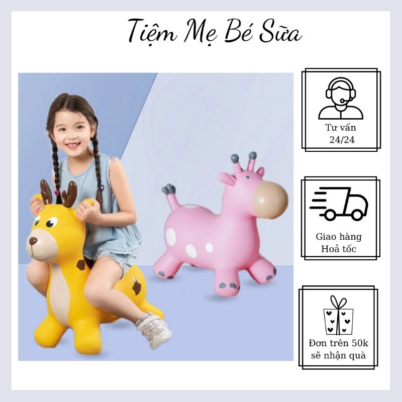 Thú Nhún Hươu Con Có Nhạc PVC cao cấp an toàn cho bé