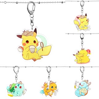 Móc khóa mica anime Pokemon Pikachu Bulbasaur Charmander Squirtle Psyduck