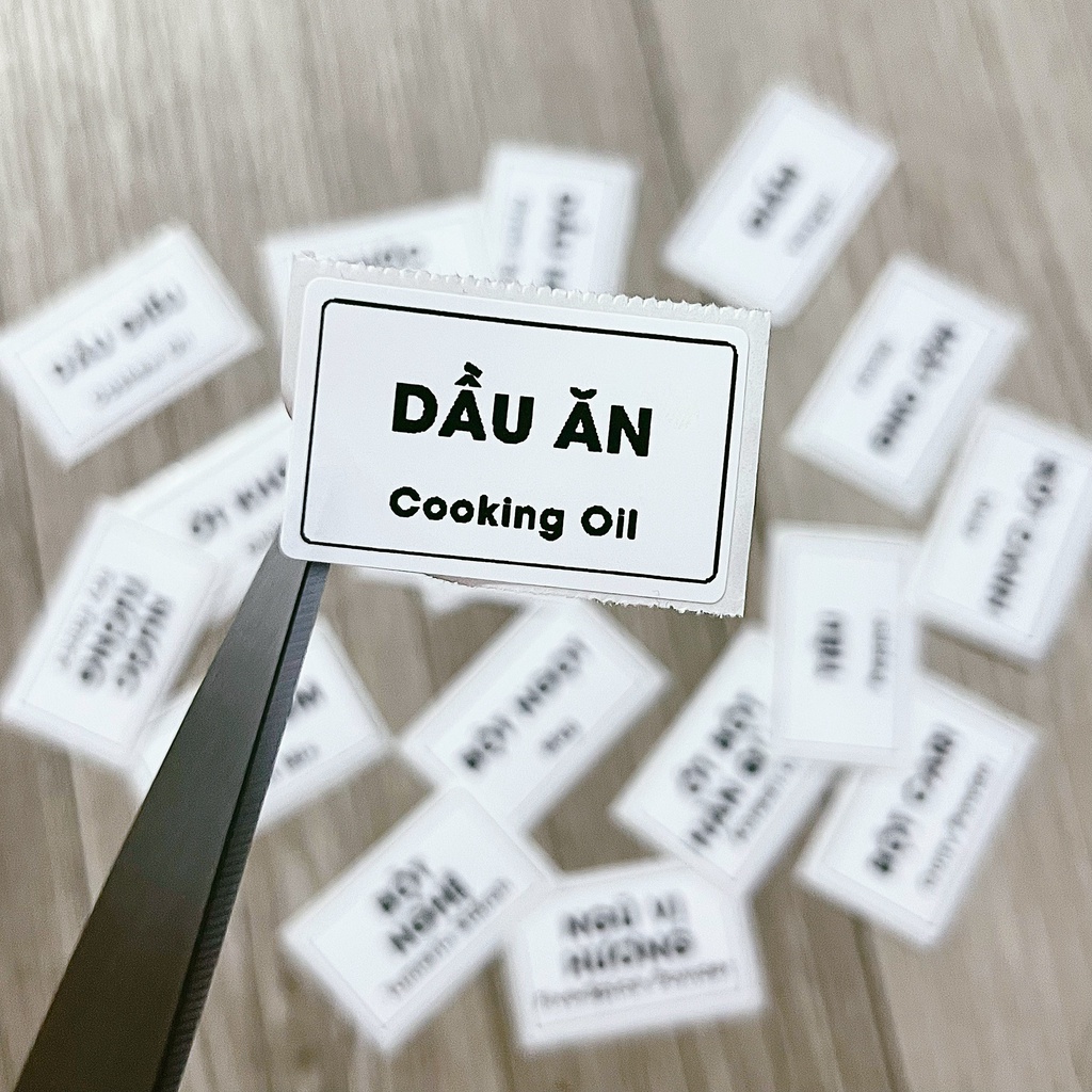 Sticker mini, nhãn dán "GIA VỊ BẾP" có sẵn keo 2,1x3,5cm