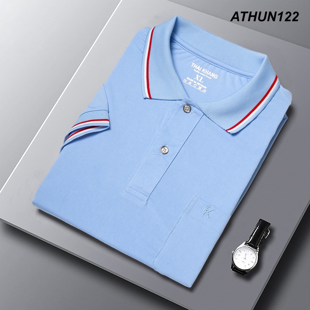 Áo thun nam trung niên vải coton mềm form rộng có túi ATHUN12