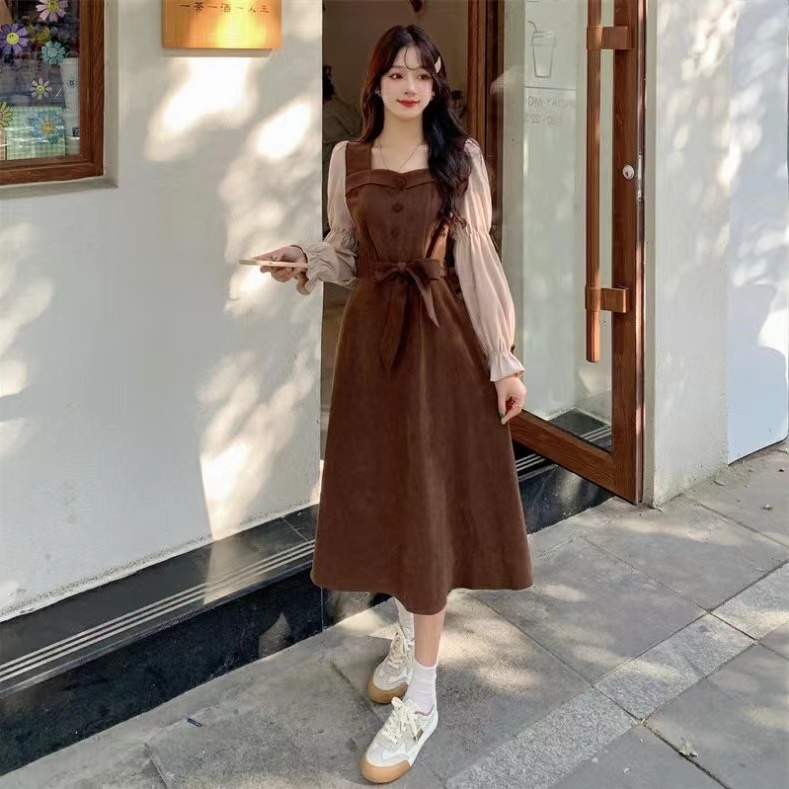 Đầm Dài Tay Thiết Kế Mới Thời Trang Mùa Thu Đông Theo Phong Cách Pháp