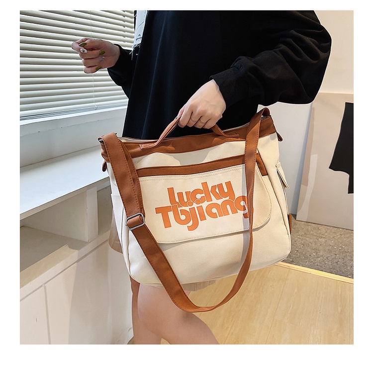 Túi đeo chéo canvas cỡ lớn unisex thời trang ulzzang học sinh sinh viên đi học đi chơi túi đeo vai nam nữ hàn quốc
