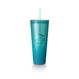 Ly Starbucks Cold Cup 24Oz (710ml) Blue Grid
