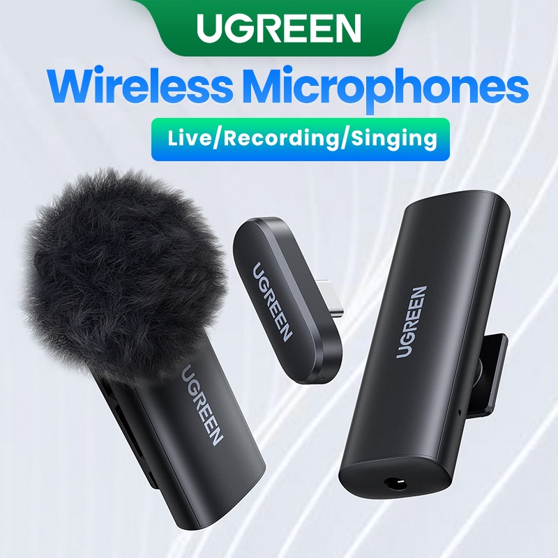 Micro không dây UGREEN dạng kẹp giảm tiếng ồn hỗ trợ quay video/ phát trực tiếp