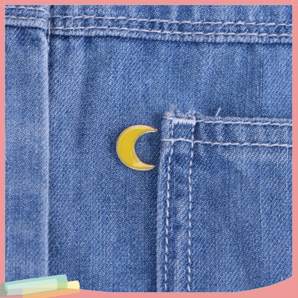 【LK】Cartoon Enamel Moon Alien Planet Badge Collar Lapel Brooch Pin Clothes