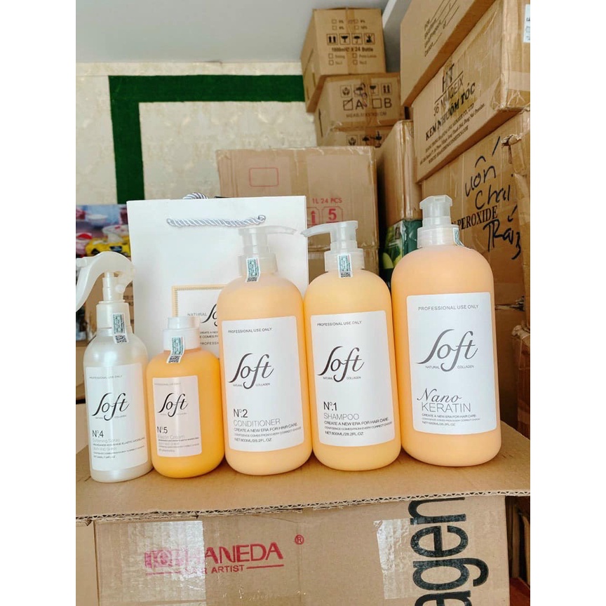 Keratin tươi Soft Nature Nano Keratin phục hồi tóc nát 1000ml AZ008