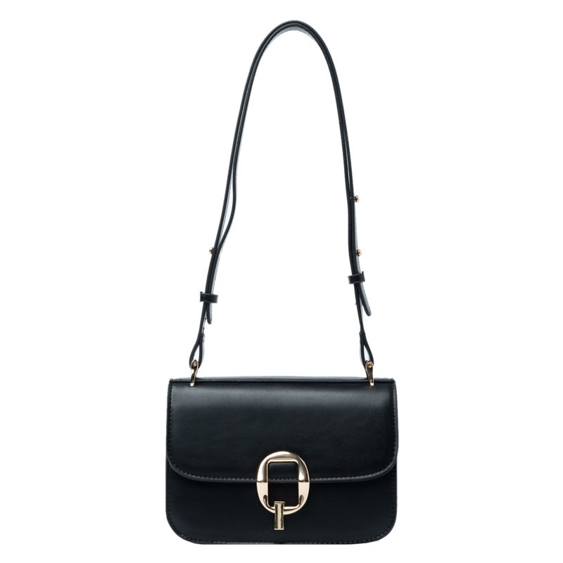 Túi Đeo Chéo Màu Trơn Khóa Đinh Tán Kim Loại Thời Trang Cho Nữ