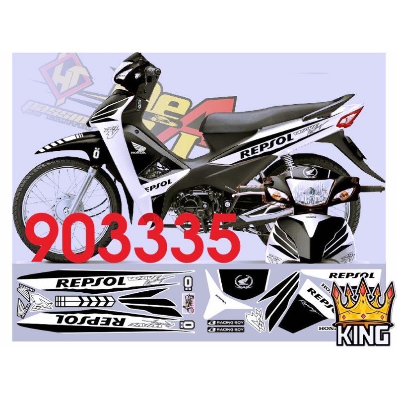 Tem Rời Wave 110, 100cc, 50cc REPJOL Đen nền trắng ⚜️