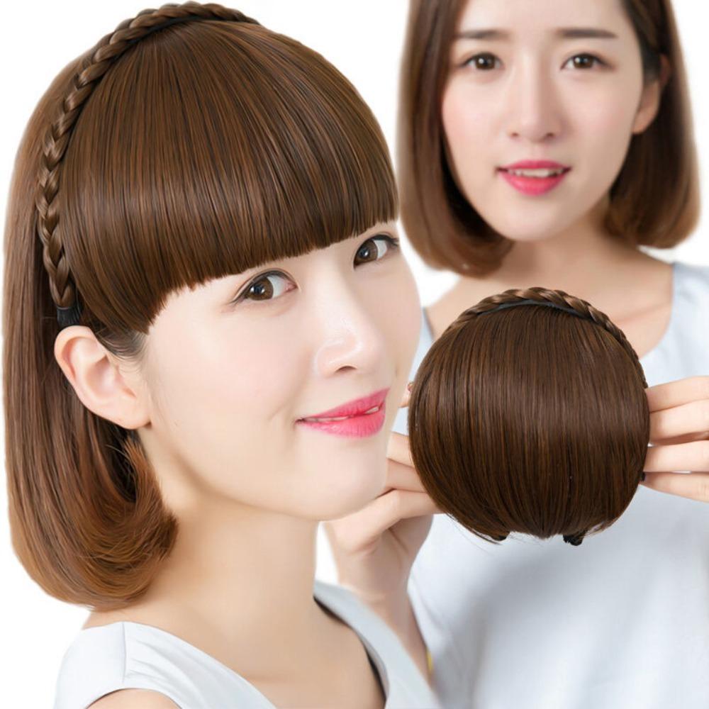 Bộ Tóc Giả Thẳng Dài Bằng Sợi Tự Nhiên Chịu Nhiệt Cao Cấp