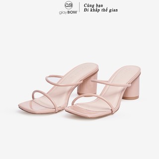 Giày cao gót nữ giaybom quai dây gót tròn cao 5 cm gb00011