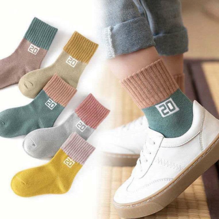 Tất trẻ em - Combo 10 đôi tất trẻ con số 20 ,
