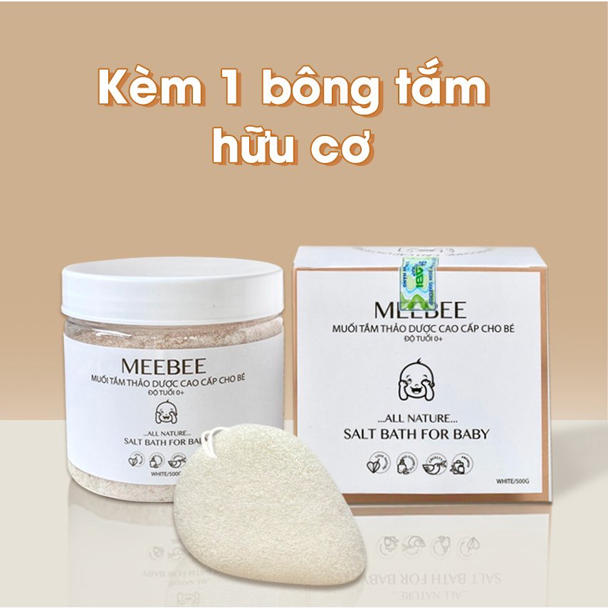 Muối tắm thảo dược cao cấp Meebee 100% từ thảo dược sạch tự nhiên đảm bảo an toàn cho da bé tắm sạch da dịu nhẹ tiện lợi