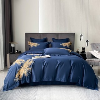Bộ chăn ga gối lụa silk thêu hoạ tiết chuồn chuồn sang chảnh. ga trần nhiều mầu