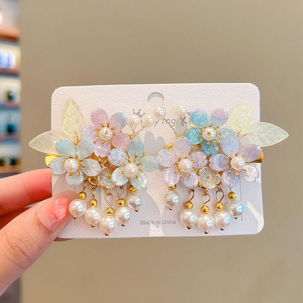 Danby kids girl kẹp tóc đáng yêu dễ thương đáng yêu hoa tua mũ hợp kim phụ kiện tóc