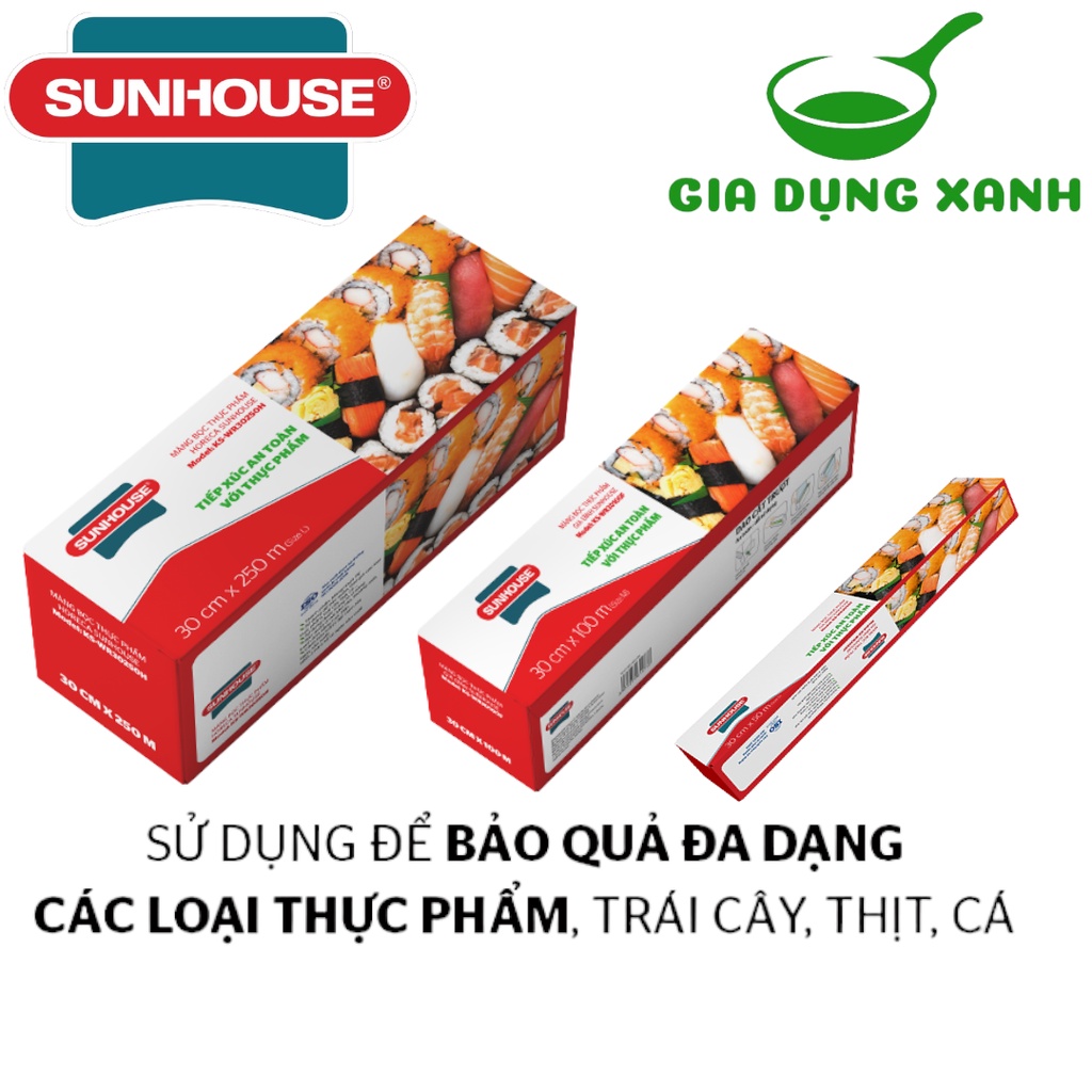 Màng bọc thực phẩm  SUNHOUSE 50-100-250 MÉT - Hàng chính hãng