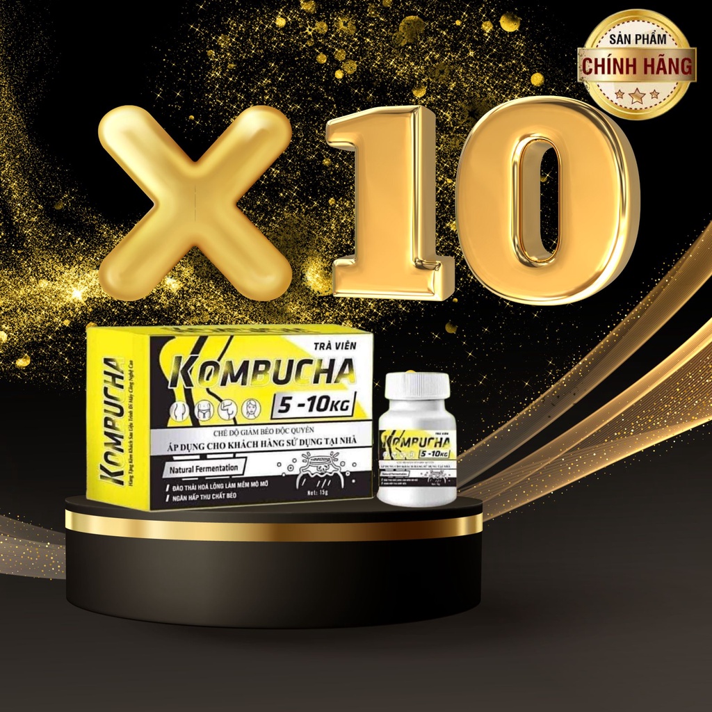 Xổ mỡ kombucha Giảm cân nhanh an toàn COMBO 10 hộp