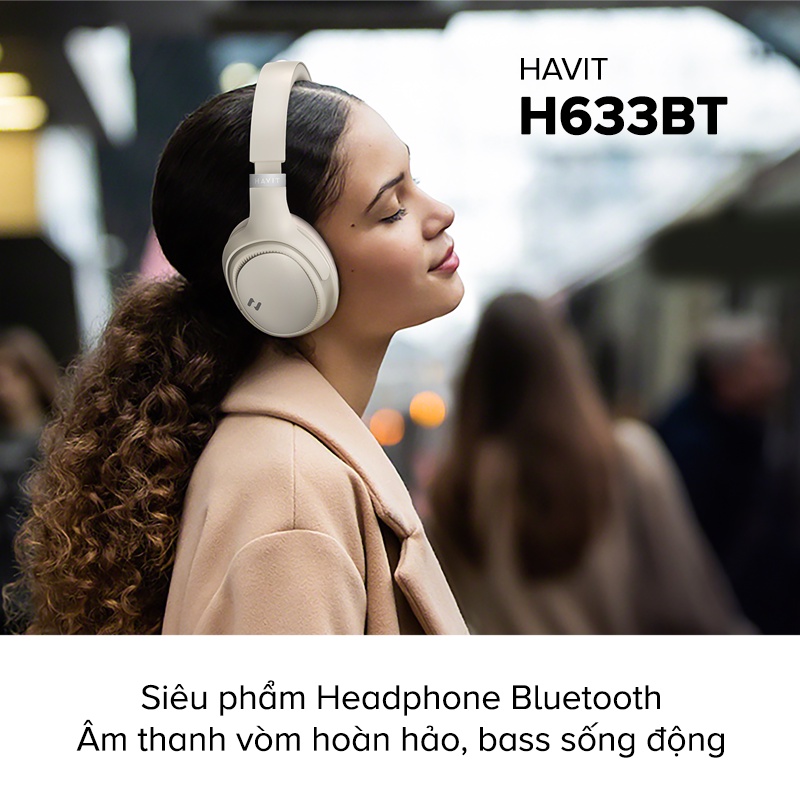 Tai Nghe Bluetooth Headphone HAVIT H630BT, Driver 40mm, BT 5.3, Gập Tiện Lợi, Nghe Đến 36H - Chính Hãng BH 12 Tháng