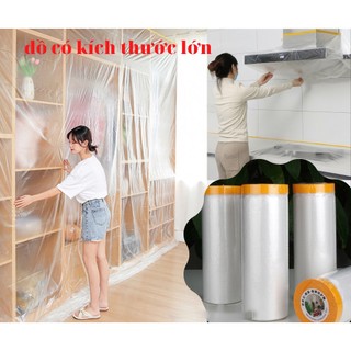 Màng Nilon che bụi đa năng, bọc hàng, che chắn sơn, che đồ, bảo vệ nội thất, bọc hàng, Có một đầu dán dính