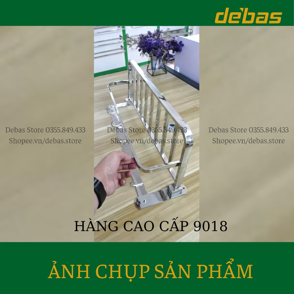 Vắt khăn giàn máng khăn nhà tắm gắn tường inox sus 304 đa năng cao cấp Debas VK9016