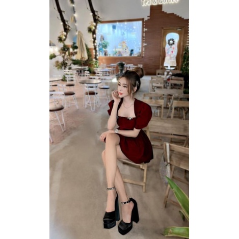 Đầm Nhung Dáng Xoè Big Size (55kg đến 100kg)