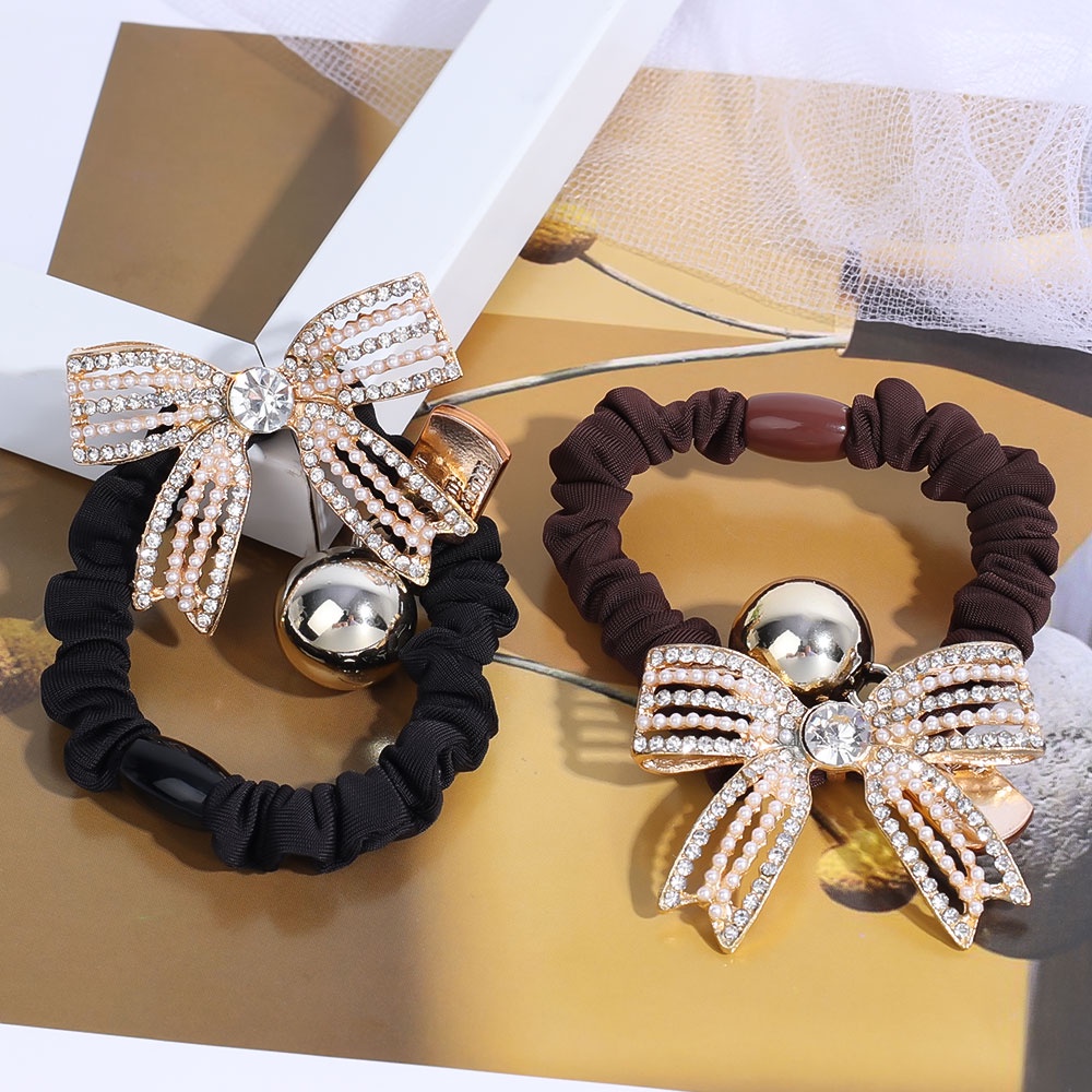 Dây Cột Tóc Cao Su Co Giãn Đính Đá Lấp Lánh Phong Cách Hàn Quốc Cho Nữ