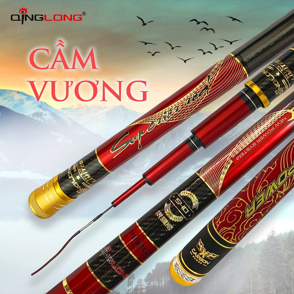 Cần tay, cần câu đơn, cần câu đài QingLong QinWang - Cầm Vương