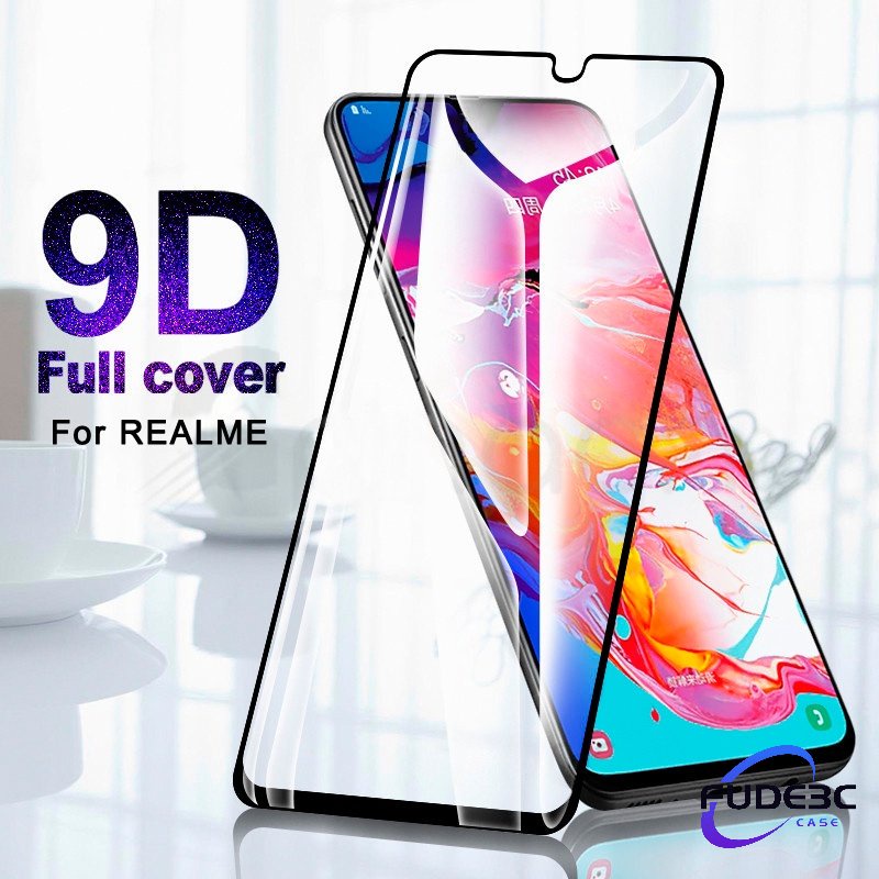 Kính Cường Lực 9D Bảo Vệ Toàn Màn Hình Cho Realme C1 C2 C3 C3i 5 5i 5s 6 6i 6 Pro 7 7i 7 Pro C11 C12 C15