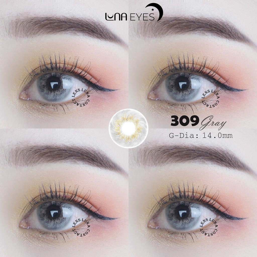 [Mã BMLT35 giảm đến 35K đơn 99K] Kính áp tròng LUNA EYES 309 GRAY - Lens size nhỏ